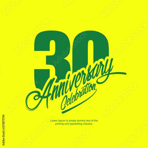 30 Year Anniversary Vector Template Design Illustration