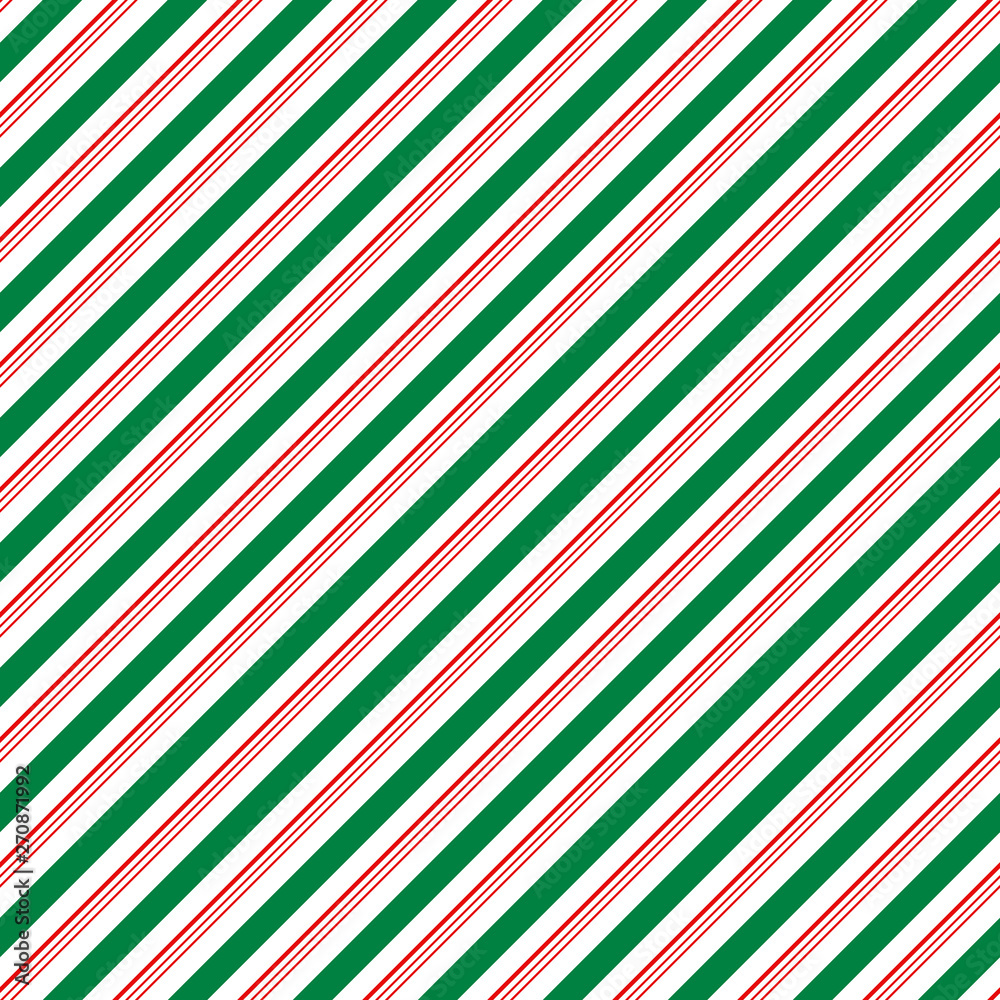 Fototapeta premium Candy Cane Stripes Seamless Pattern - Diagonal candy cane stripes repeating pattern design