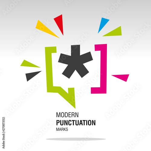 Asterisk mark modern colorful punctuation sign icon sticker