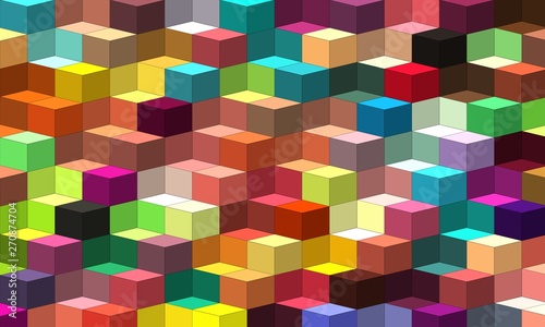 isometric minimal abstract cubes and squares colorful backgrounds textures patterns