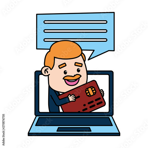 businessman online payment