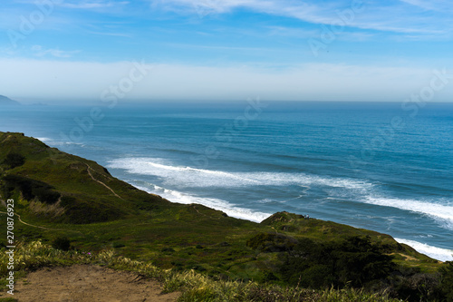 overlooking the Pacific Ocean at Thornton State Beach, Daley City - San Francisco Bay Area, California