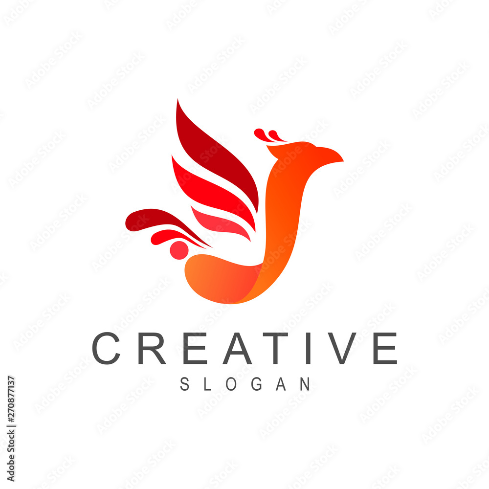 phoenix logo and wings that expand with a simple look, the logo is ready for use