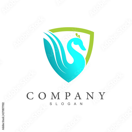 shield logo and bird in it with a simple look, peacock logo illustration, the logo is ready for use Free Download shield logo and bird in it with a simple look, peacock logo illustration, the logo is ready for use - GFXLoad