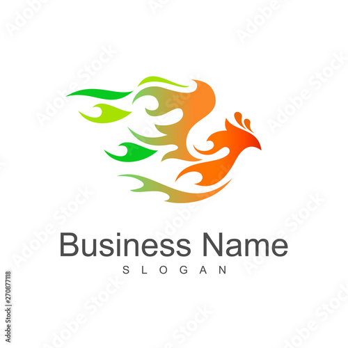 Free Download the bird logo flies at full speed and the wings resemble fire, the logo is ready for use - GFXLoad
