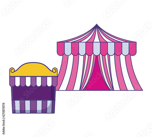 circus tents carnival isolated icon