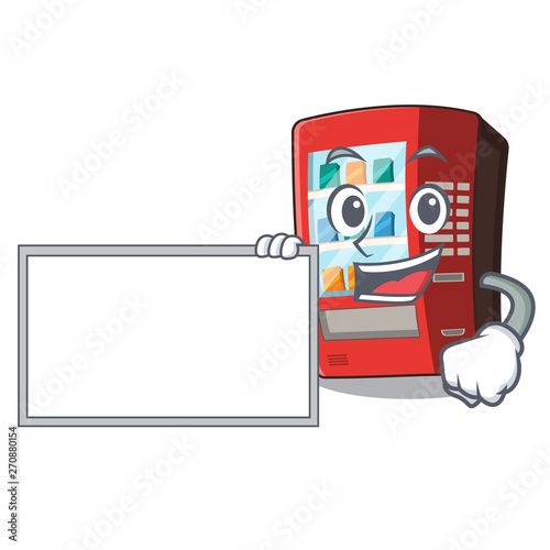 With board vending machine in the cartoon shape