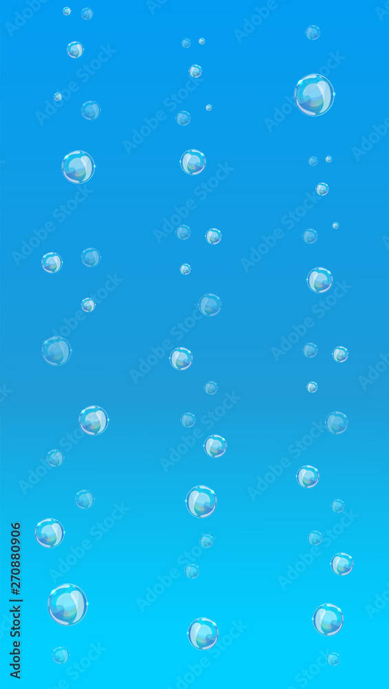 Soap bubbles on a blu background. Can be used as a pattern or background. Vector illustration.