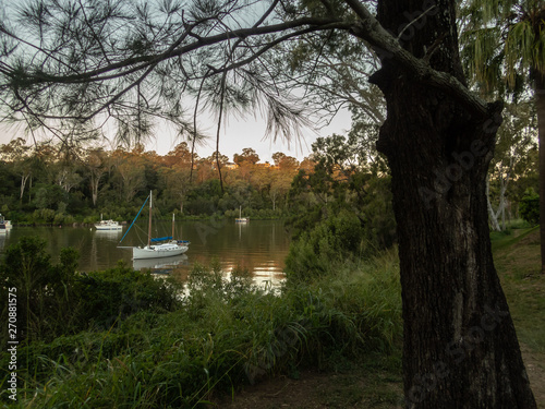 Brisbane River Sunset Reflections photo