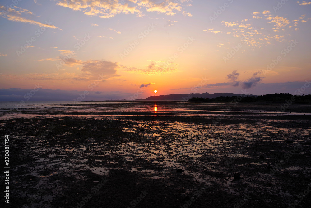 石垣島　名蔵湾の夕日