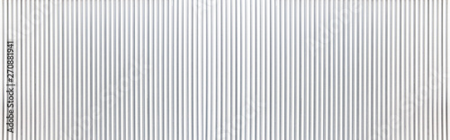 Panorama of White Corrugated metal texture surface or galvanize steel background photo