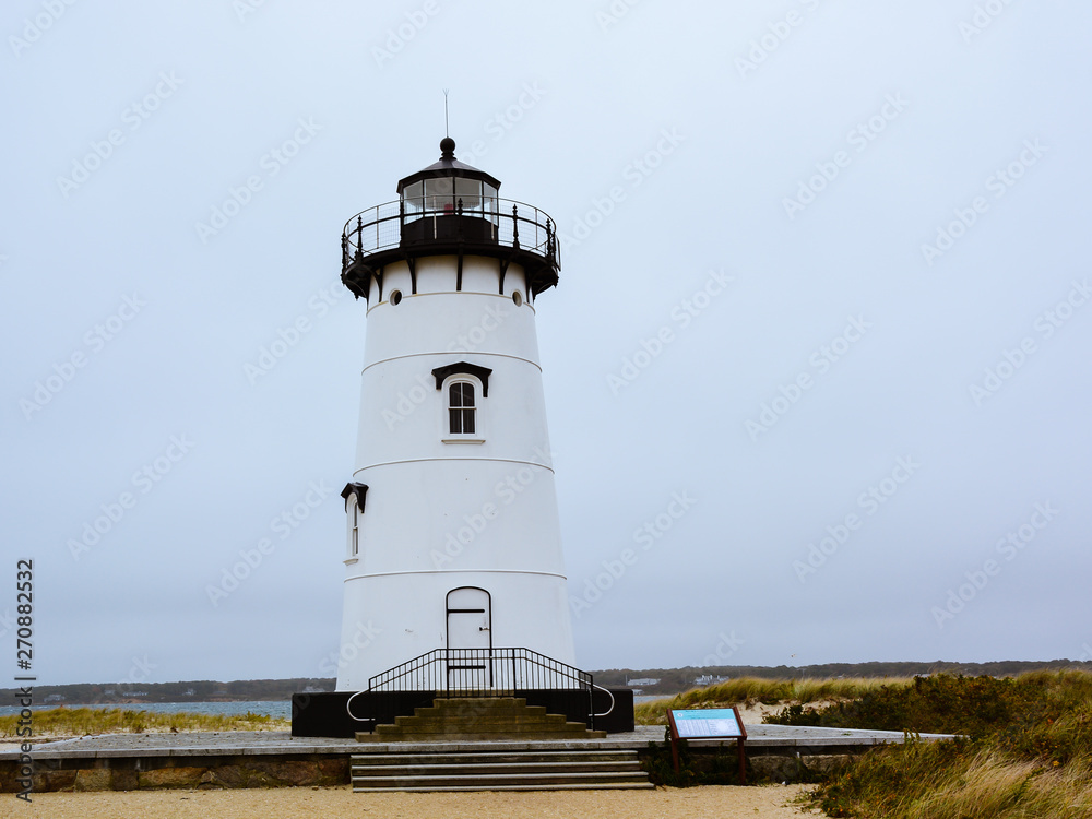 Edgartown Harbor Light on an Overcast Day - Edgartown, Massachusetts