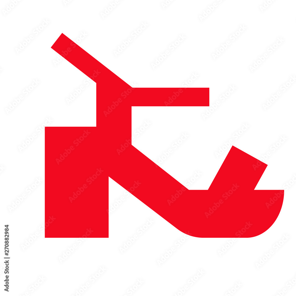Red shoe geometric illustration isolated on background Red shoe geometric illustration isolated on background