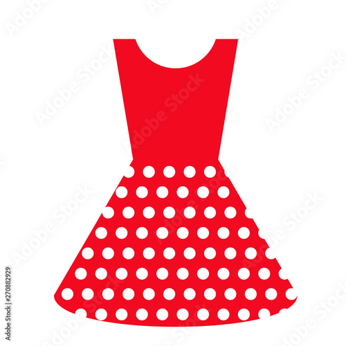 Red dress geometric illustration isolated on background