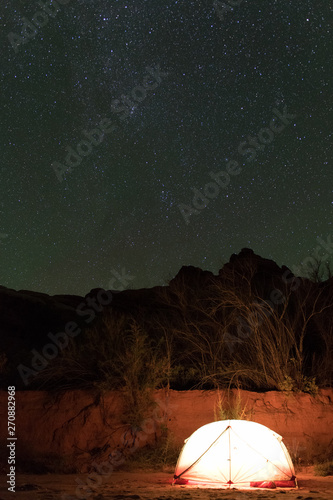 Tent Glowing Under the Stars