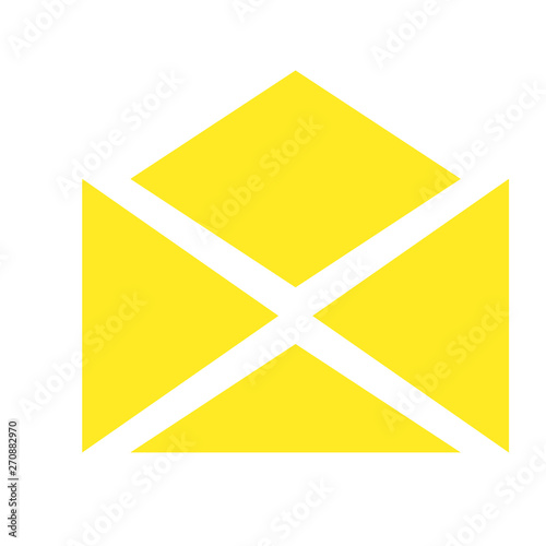 Envelope geometric illustration isolated on background