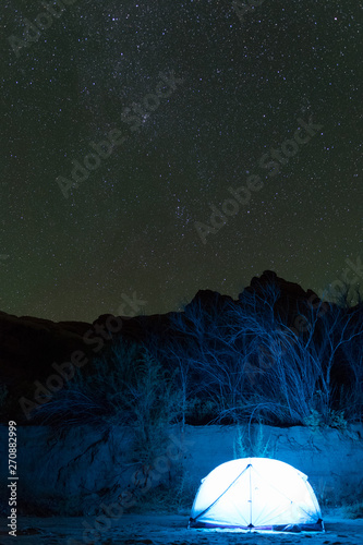Tent Glowing Under the Stars