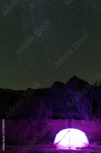 Tent Glowing Under the Stars