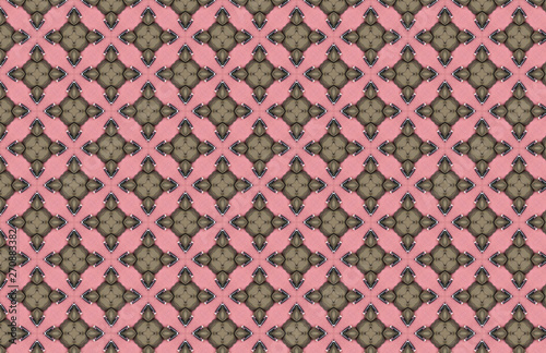 Green Art Deco Pink Geometric Design Pattern