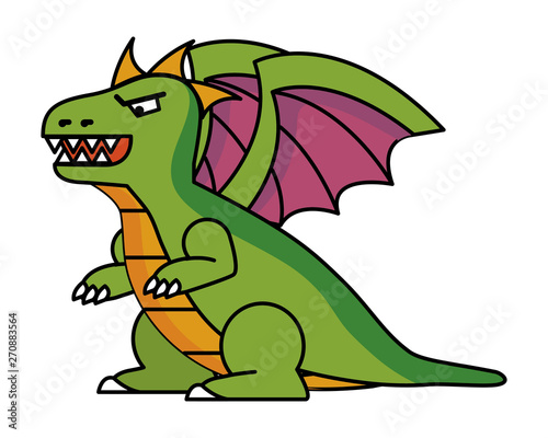 Isolated dragon cartoon design vector illustration © Stockgiu