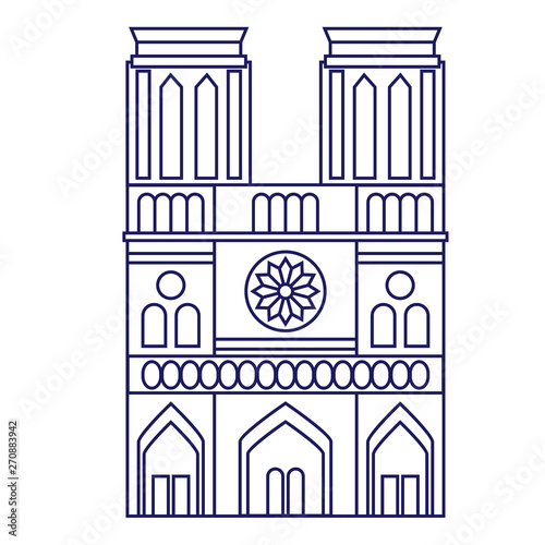 Notre Dame de Paris geometric illustration isolated on background