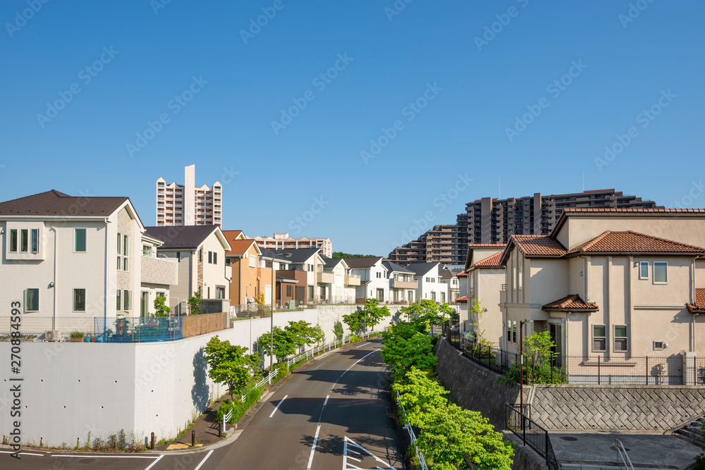 青空と住宅地　Japan's residential area, suburbs of Tokyo