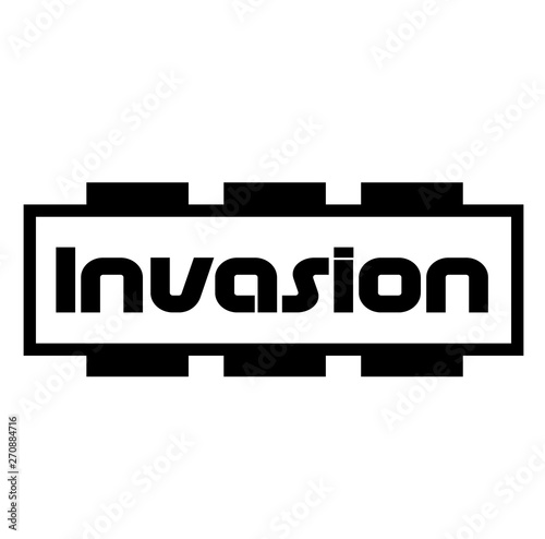 INVASION stamp on white background