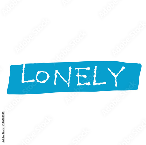 LONELY stamp on white background