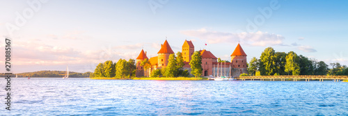 Old castle in sunset time. Trakai, Lithuania photo
