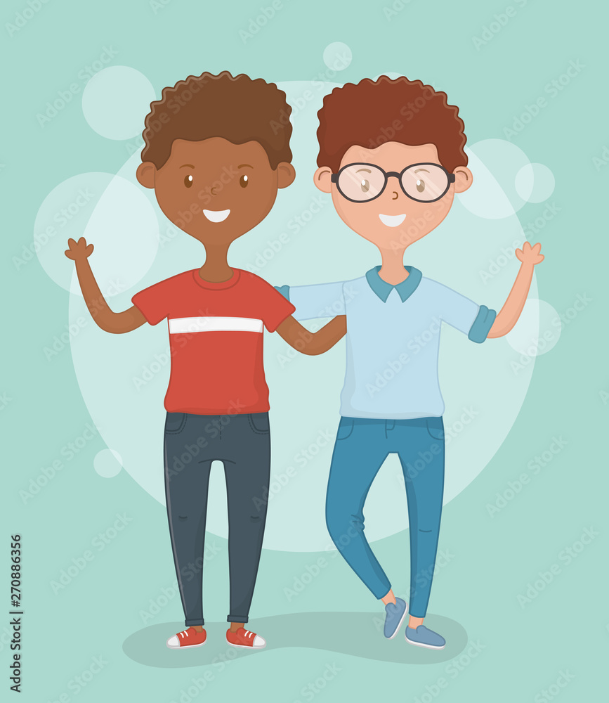 Friendship of boys cartoons design Friendship of boys cartoons design