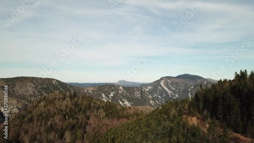 aerial view of pyrenean hill in Occitanie, Aude in the South of France