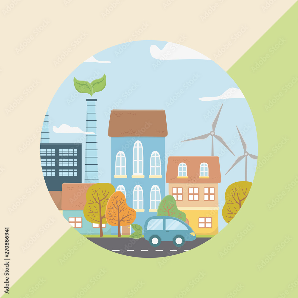Eco city and save planet design