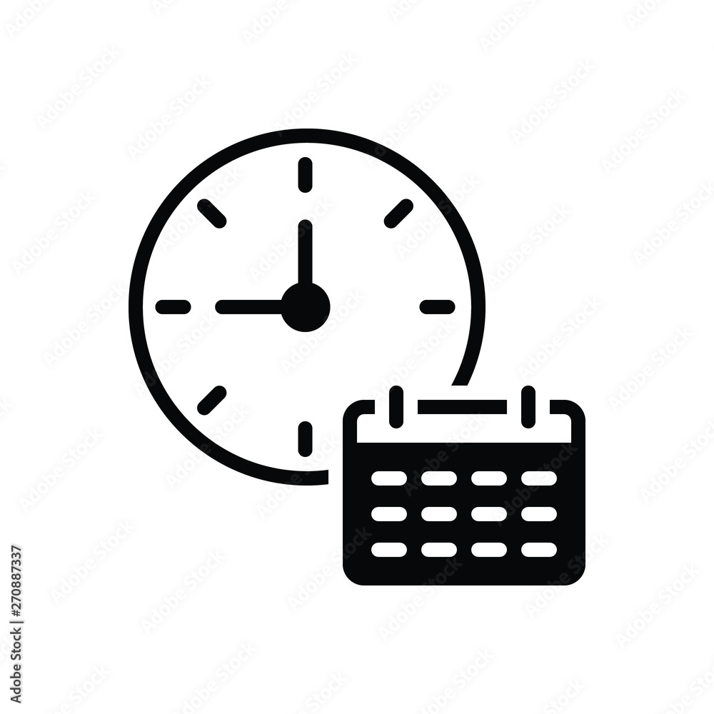 Black solid icon for time table Black solid icon for time table