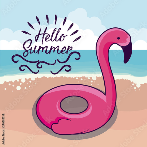 summer holiday with float flemish in beach