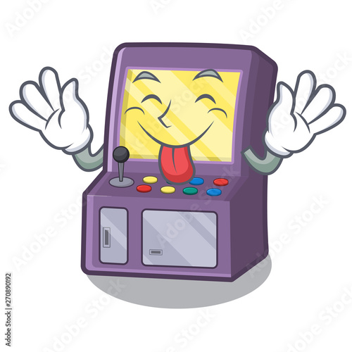 Tongue out arcade machine in the cartoon shape