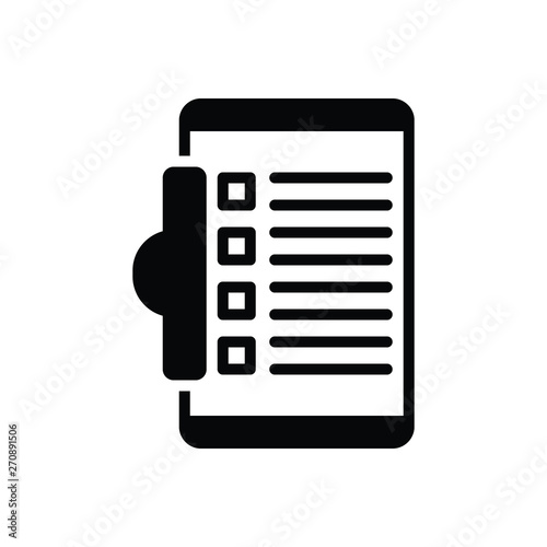 Black solid icon for task clipboard 