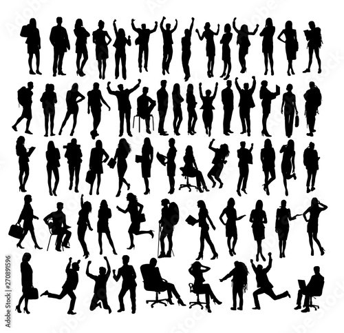People Standing and Activity Silhouettes, art vector design 