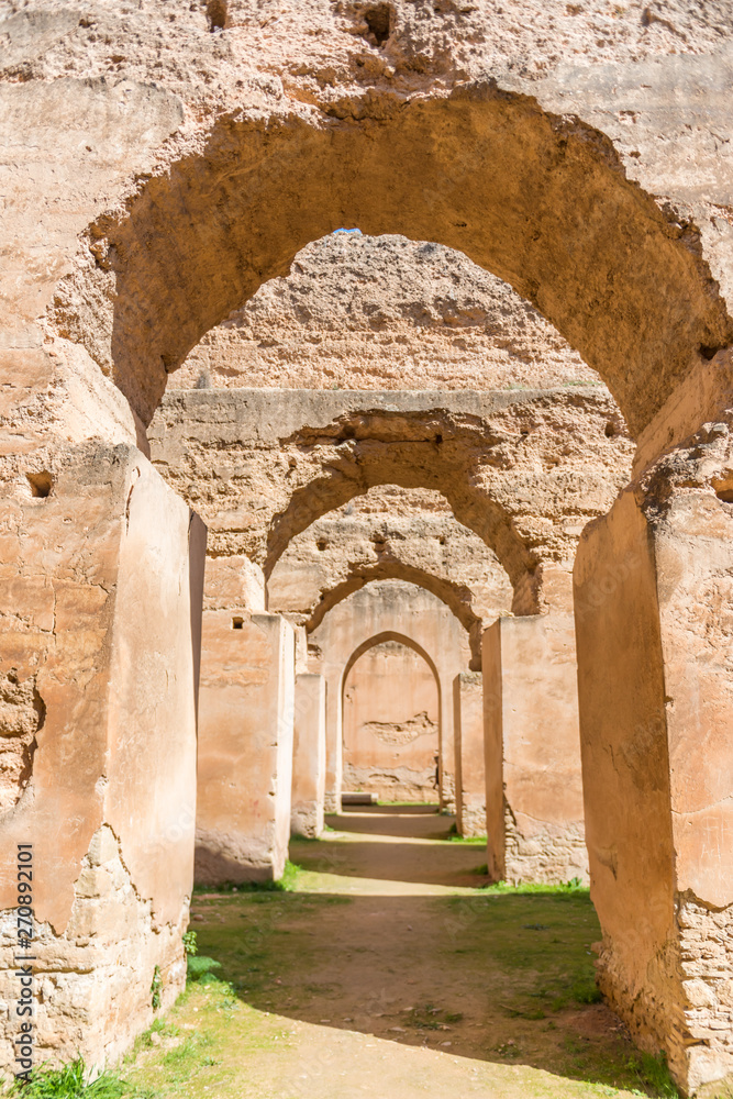 Meknes old city granary walls in Morocco.