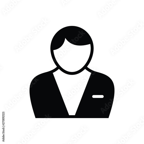 Black solid icon for male adult 