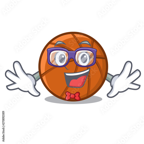 Geek basket ball above the cartoon table