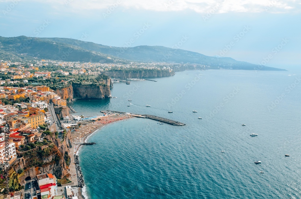 view of Sorrento peninsula Italy.