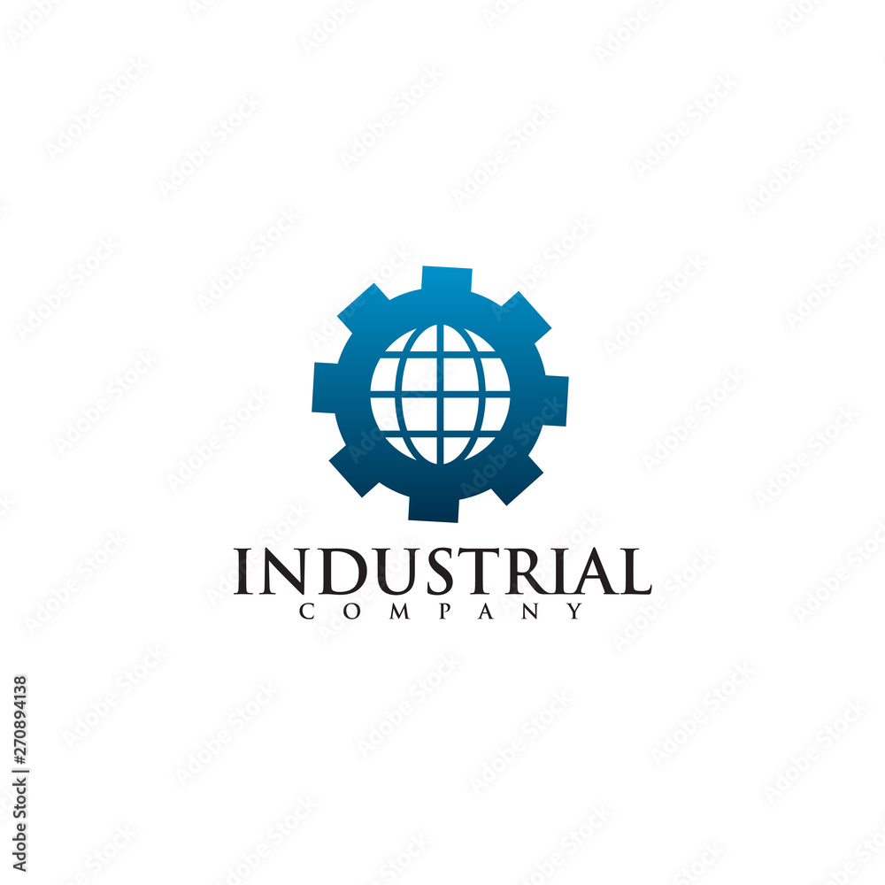 Fototapeta premium Industrial company logo design vector template icon