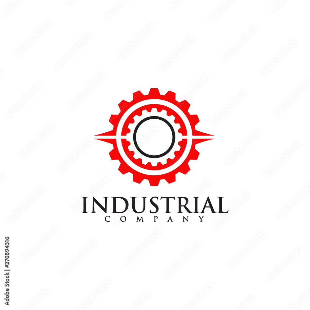 Industrial company logo design vector template icon