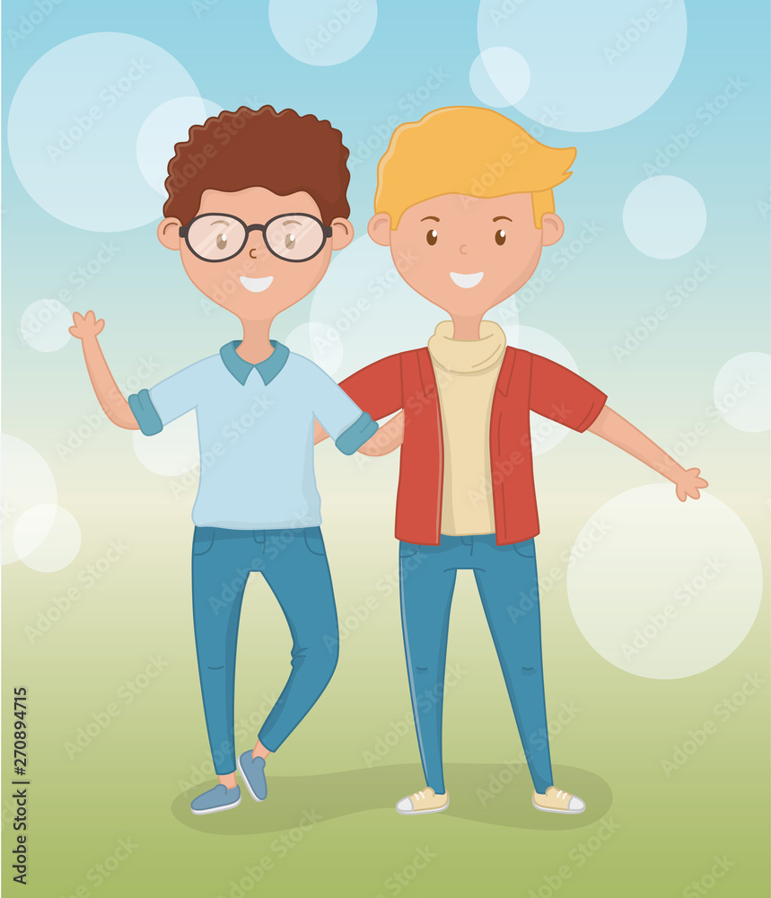 Friendship of boys cartoons design Friendship of boys cartoons design