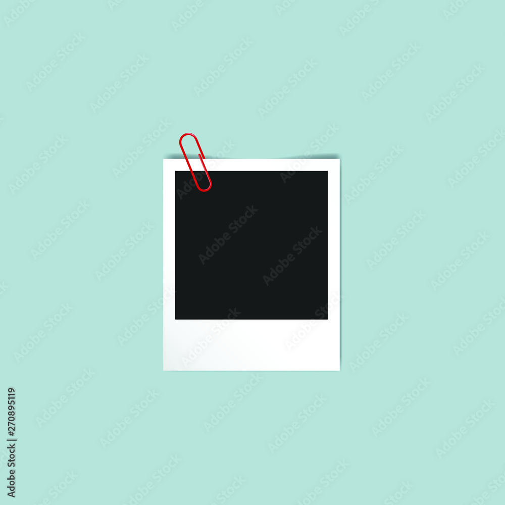 Vintage Photo Frame Polaroid Template with light blue background Stock  Vector | Adobe Stock