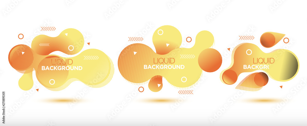 Sets of abstract liquid banner background molecular style