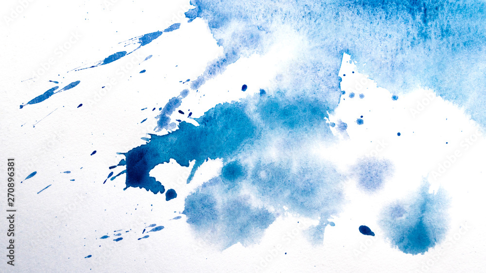 Abstract watercolor painting. Textured background. Drips of blue paint on canvas. Abstract watercolor painting. Textured background. Drips of blue paint on canvas.