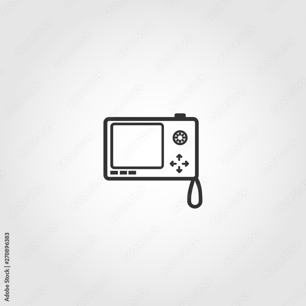 digital camera vector icon on white background