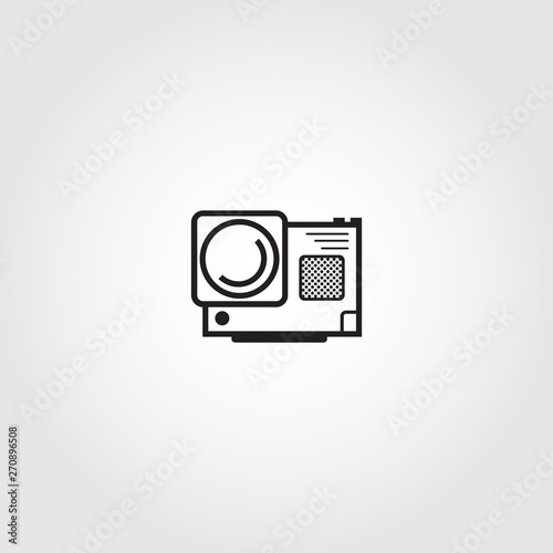 Action camera vector icon on white background