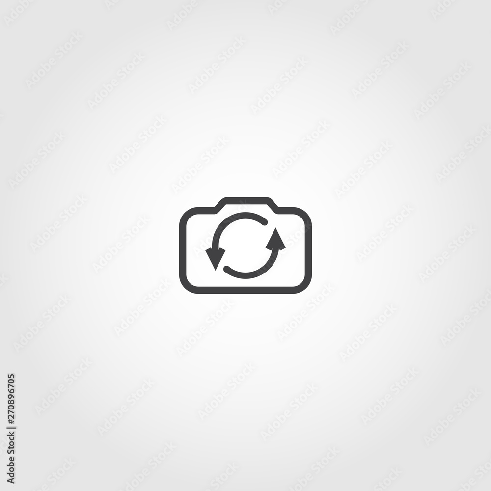rotate camera icon. Switch from front to back camera vector icon Stock